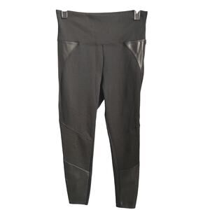 Assets Spanx Leggings Faux Leather Panels Medium Black